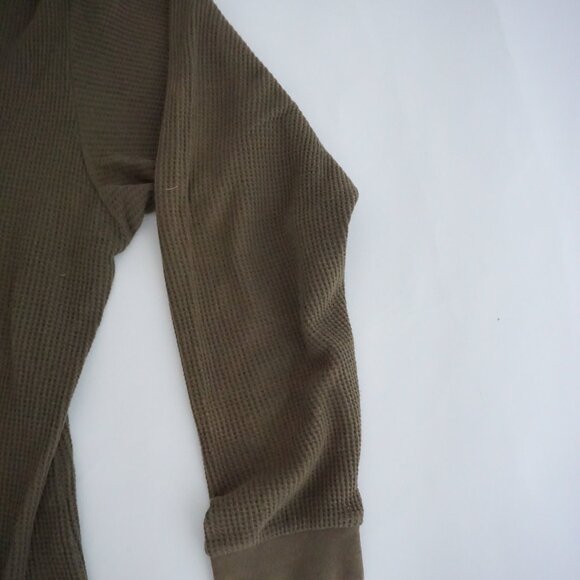 Harley-Davidson Olive Cotton Waffle Thermal Henley Cabincore Rugged XXL Outdoor - Picture 5 of 11